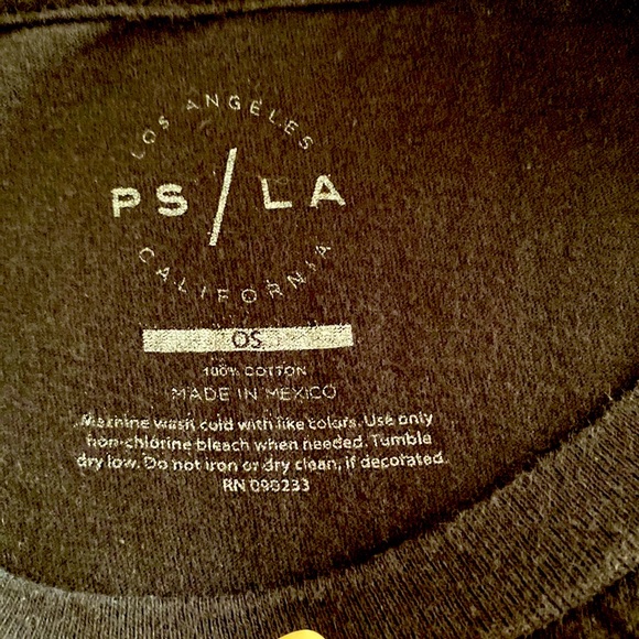 PACSUN LA 100% Cotton Short Sleeve Graphic T Shirt in Black - Picture 2 of 3